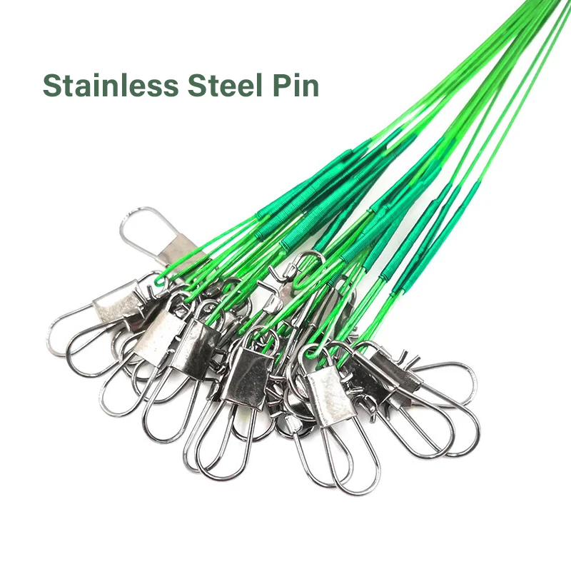Mosodo-sedal de pesca de acero, 60 piezas, 30lb, líder de alambre de acero antimordida con señuelo de pesca giratorio, accesorio de 12-45cm, correa de núcleo de plomo de alambre - imagen 4