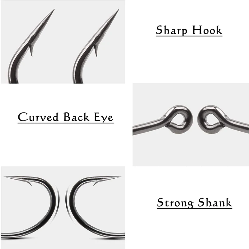 Anzuelos de pesca de carpa de tamaño 2 #4 #6 #8 #10 #, 400 unids/caja, gancho de púas de acero al carbono, aparejos de pelo para pesca de carpa - imagen 3