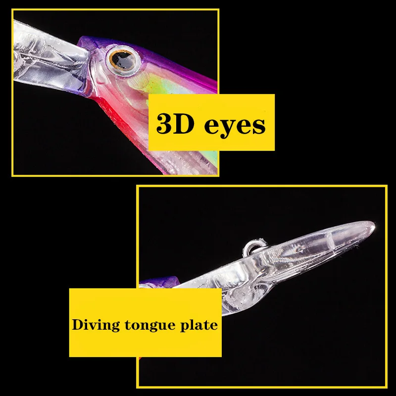 Señuelo de Metal para pececillos, cebo duro para pesca de calamar luminoso, Swimbait, Sea River Shad Wobbler para curricán, 1 ud. - imagen 4