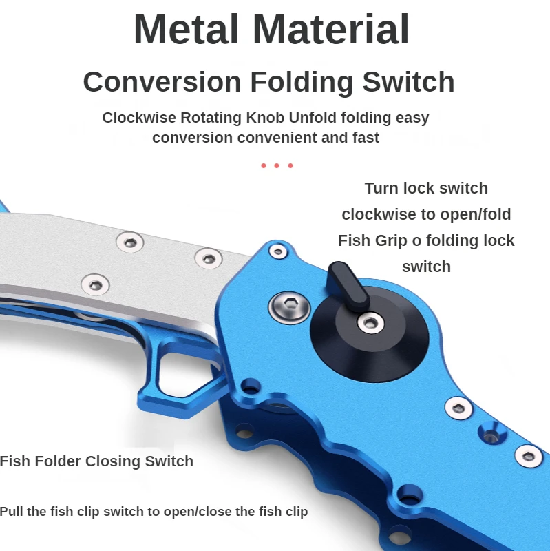 Herramientas de pesca PURELURE, pinza de labio de pesca de acero inoxidable, agarre de pez con cordón ajustable con cuerda de retención, herramientas de aparejos - imagen 4