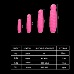 Señuelos soft worm snipers para lubina – Rosa