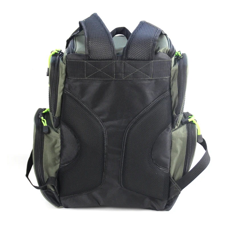 Mochila grande impermeable para caña de pescar, bolsa de pesca de calidad de 3 capas con 4 bandejas, almacenamiento de bolsa de aparejos, 44x41x25cm - imagen 5