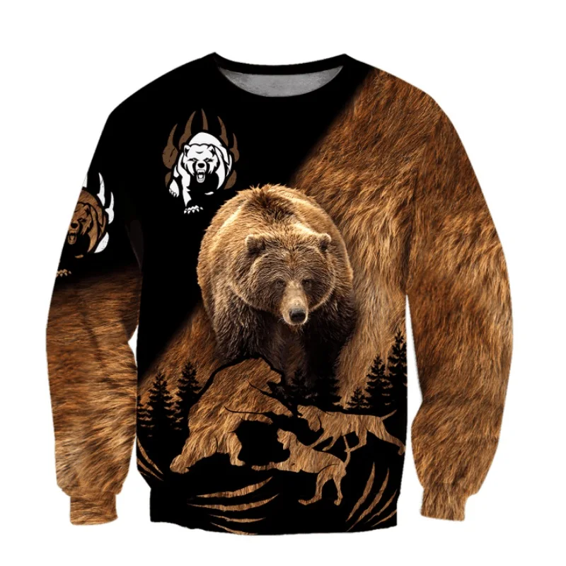 Sudaderas con capucha con estampado 3D de camuflaje de caza de oso para hombre/mujer, Sudadera con capucha de moda Harajuku, Sudadera informal de otoño, sudadera para hombre DLL58 - imagen 2