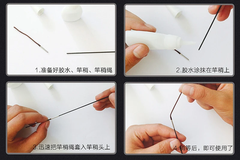 3 unids/lote punta de caña de pescar línea de alambre giratoria para todos los tamaños caña de mano varilla telescópica conectar línea herramienta de reparación DIY B357 - imagen 4