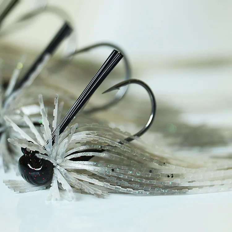 Jig pesca señuelo falda goma BKK9050 #   Pesca cebo artificial Jigs de pesca cabeza Bass Jig 5g 7g /10g/14g - imagen 5