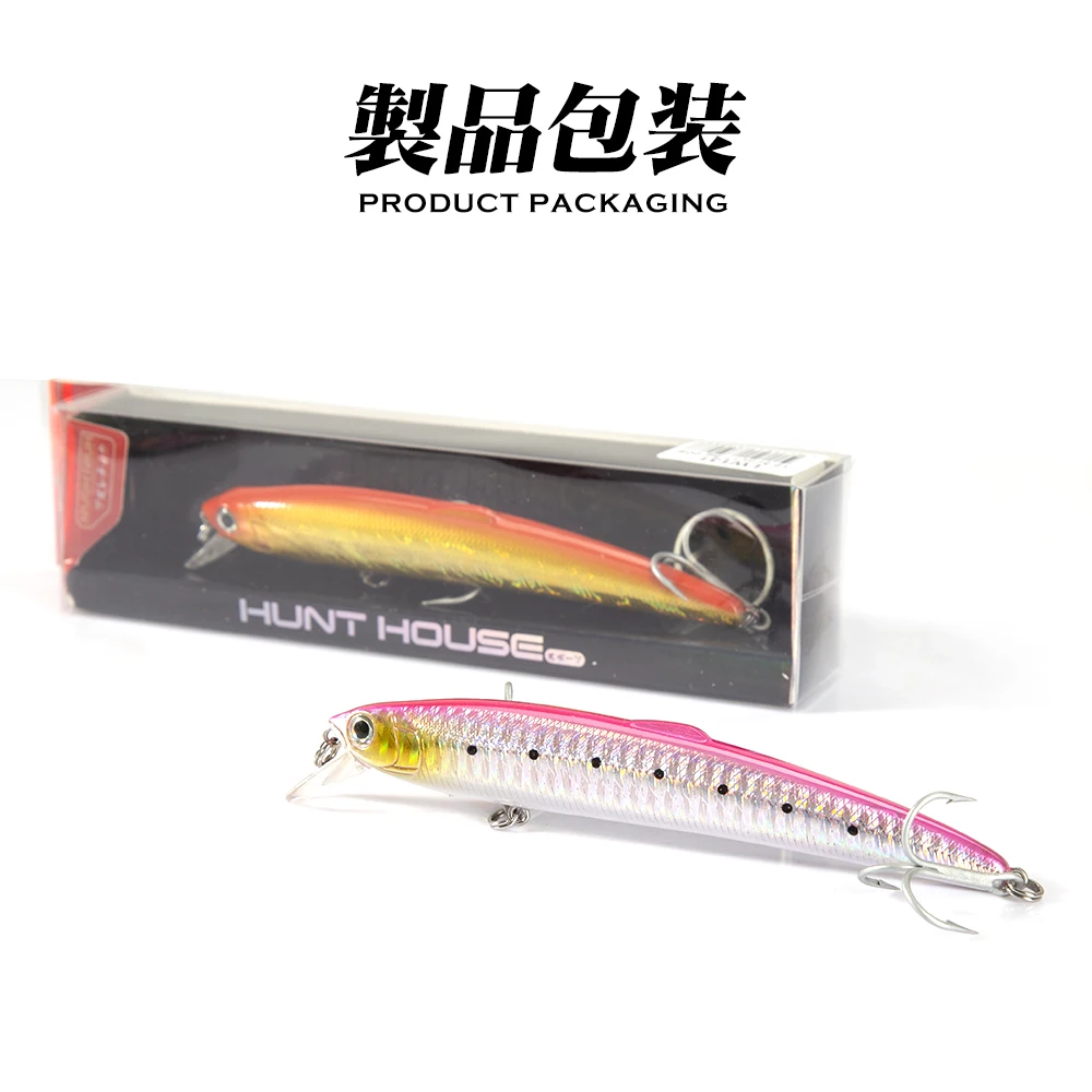 Señuelo de Pesca Hunthouse Saruna Minnow 90&125&147mm, Jerkbait Flotante, Señuelo Duro Tipo Minnow para Lubina, Señuelos Artificiales LW131 - imagen 4