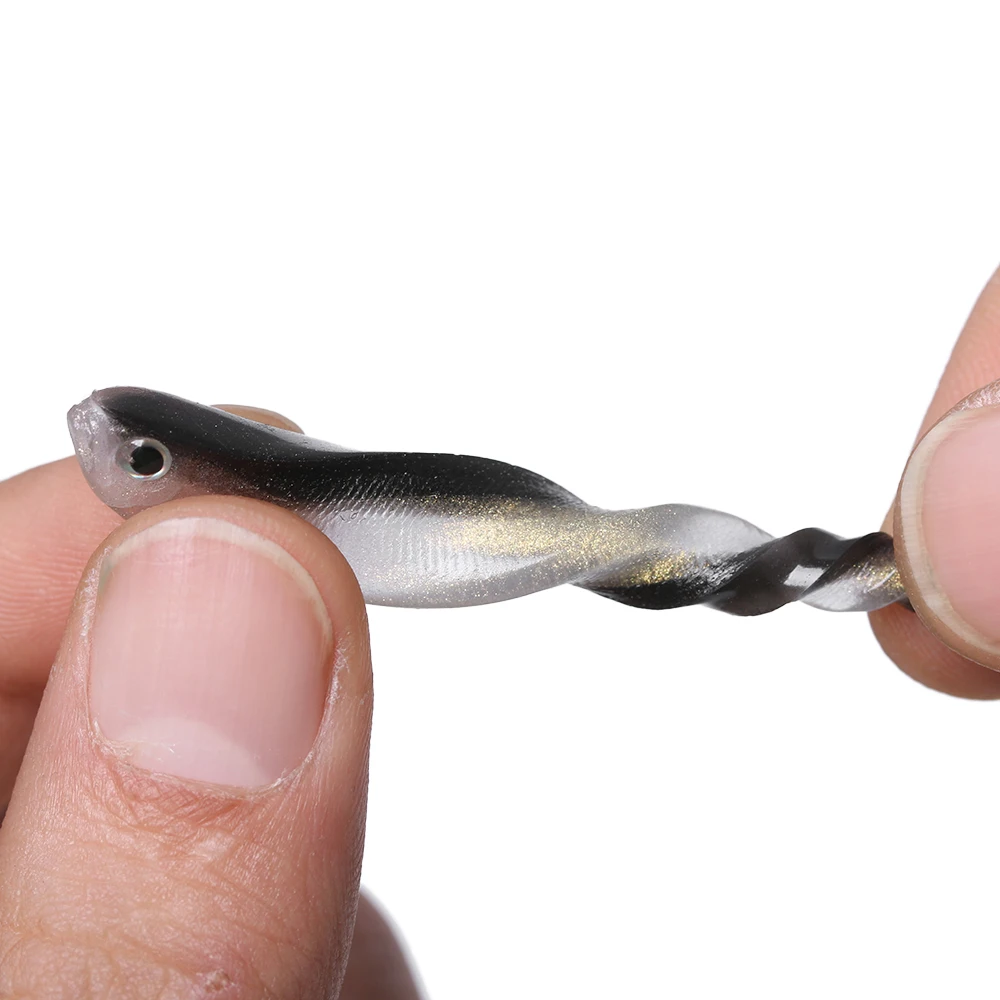 Señuelo de pez suave de silicona, Tiddler plateado, sábalo de goma suave para perca, Lucio, trucha, Wobblers, herramienta de pesca de Takcle, 10 piezas