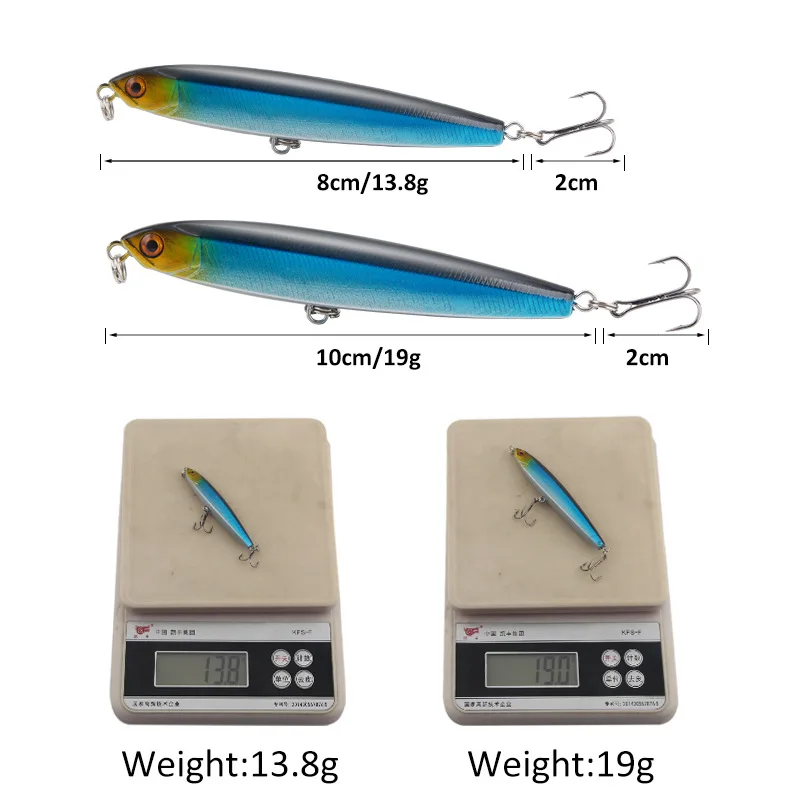 Luya-Cebo duro para pesca, cebo de 14g y 19g de largo alcance, con mosca muerta sumergida, cuasi, perca, pico, 1 piezas - imagen 5