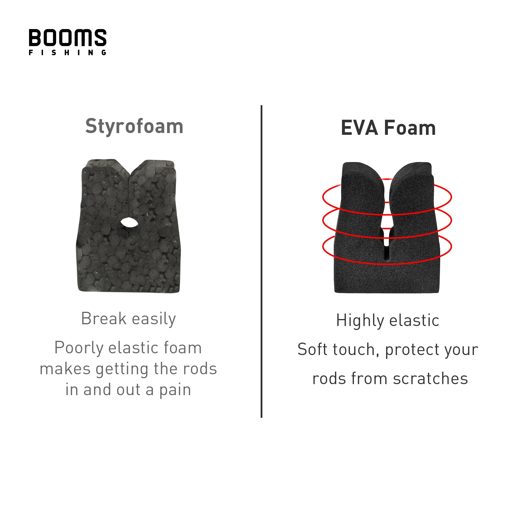 Booms Fishing WV2 Vertical 6-Rod Rack Fishing Pole Holder Rod Holders Wall Mount Modular for Garage - imagen 4