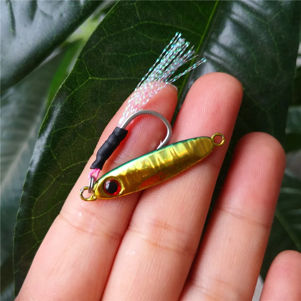 Micro JIG cebo de pesca en forma de Rockfishing, cebo con un solo gancho, señuelo Artificial Isca, señuelo de Microjig Jigging, 6 unidades por lote - imagen 3