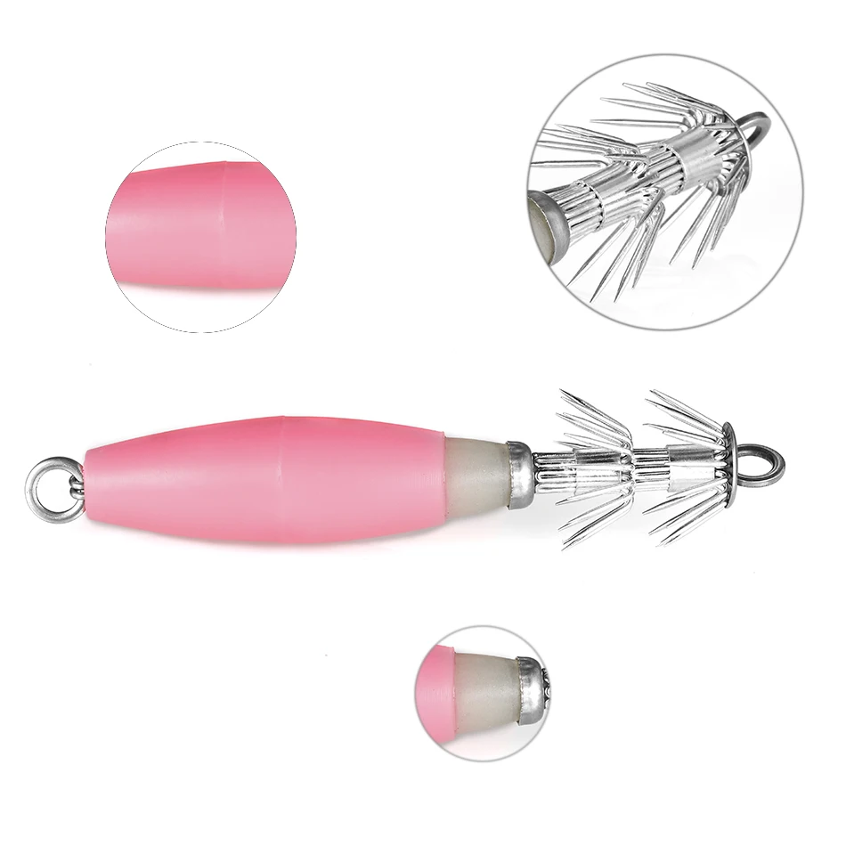 Señuelo de calamar luminoso, plantilla de pulpo, señuelo de pesca Artificial de 14g 9cm, cebo de sepia, anzuelos de doble capa, herramientas de pesca, 1 ud. - imagen 4