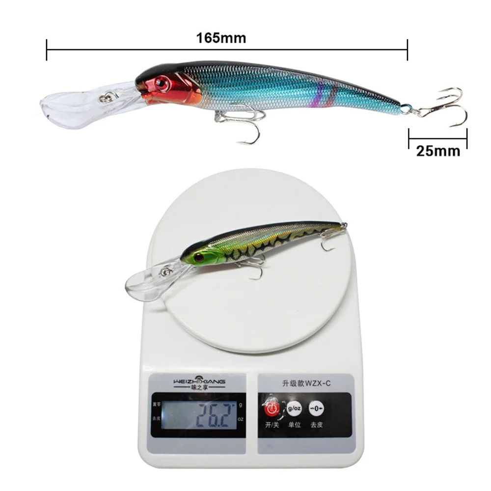 Señuelos de Pesca duros Minnow, 16,5 cm, 26,2g, aparejos de Pesca Crankbait, lucio de la carpa, Swimbait, 1 Uds. - imagen 3