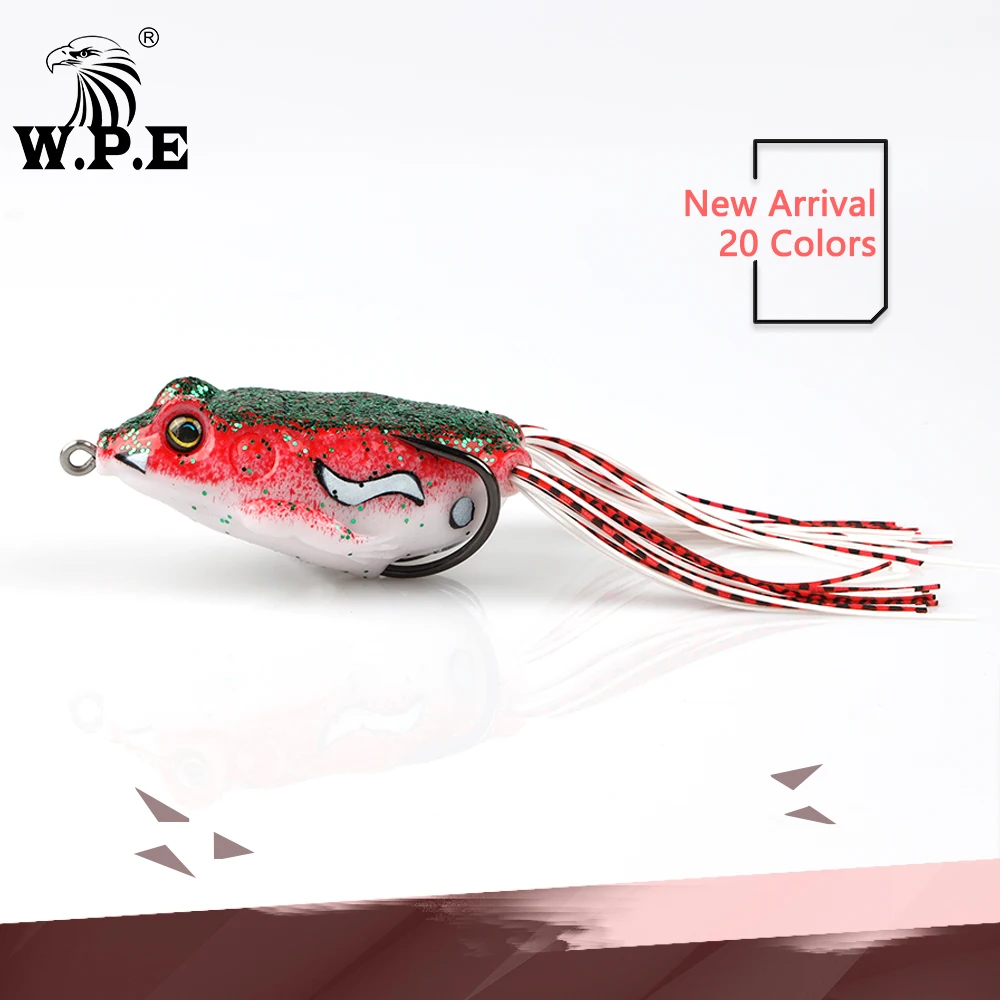 W.P.E-señuelo de rana de 1 pieza, 20 colores, 20g, señuelo suave de simulación, Crankbait, aparejos de pesca