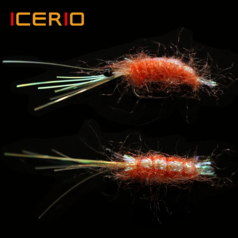 ICERIO-señuelo de trucha de mar Artificial, gambas que se hunden, mosca de agua salada, 5 unidades, #6