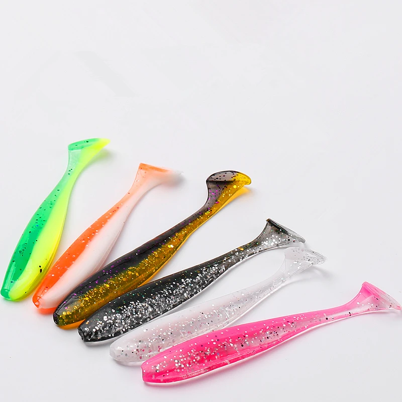 20 piezas de cebo de arenque en forma de T, Wobbler de silicona Artificial, señuelo de Jigging, carpa, perca, accesorios de pesca, varios colores - imagen 5