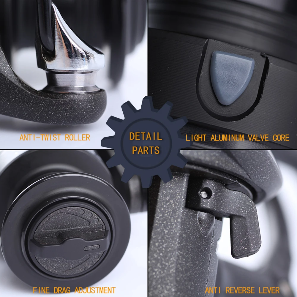 W.P.E-carrete de pesca giratorio AMBITOR 9 + 1, rodamientos de bolas, Serie 2000-5000, 5,1: 1, mango izquierdo y derecho de alta velocidad, intercambiables - imagen 4