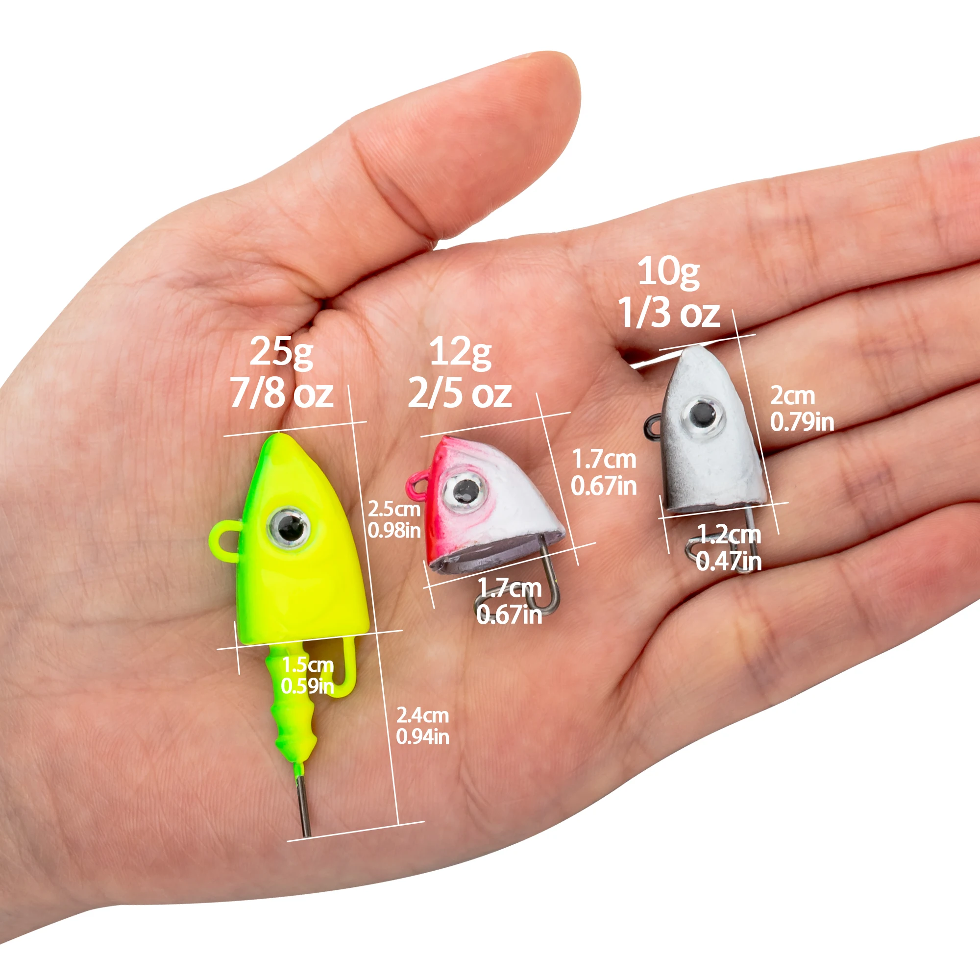 THKFISH 2 uds anzuelos de pesca con cabeza de anzuelo 10g 12g 25g cabezales de Jigging para ojos cebo duro # Gancho de púas de acero rico en carbono 3/0 para gusano blando - imagen 3