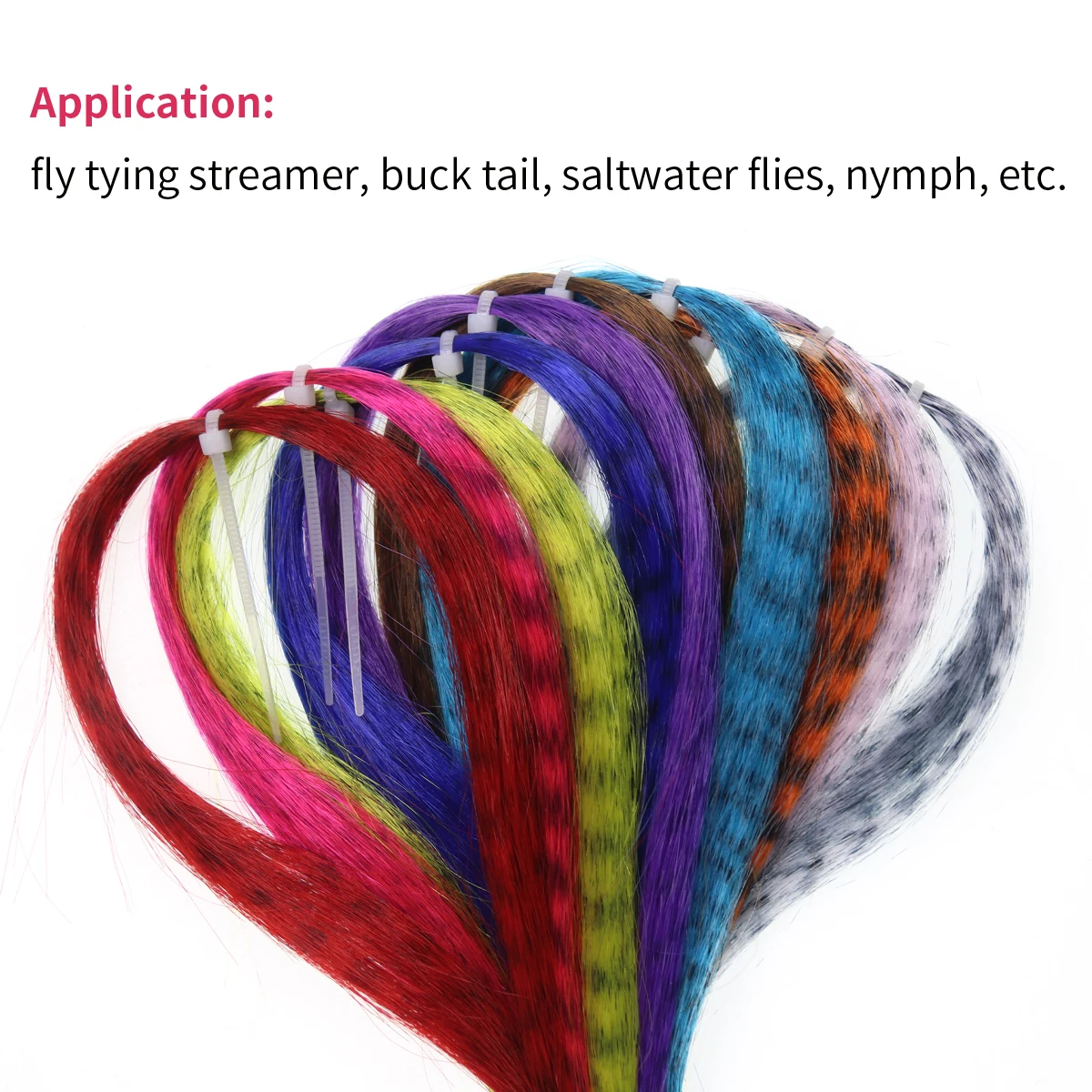 Piezas de pelo sintético de cebra para atar, serpentinas de Lucio, material de atado de moscas, cola buck, agua salada, pececillos, fibra de moscas, 2 uds. - imagen 5