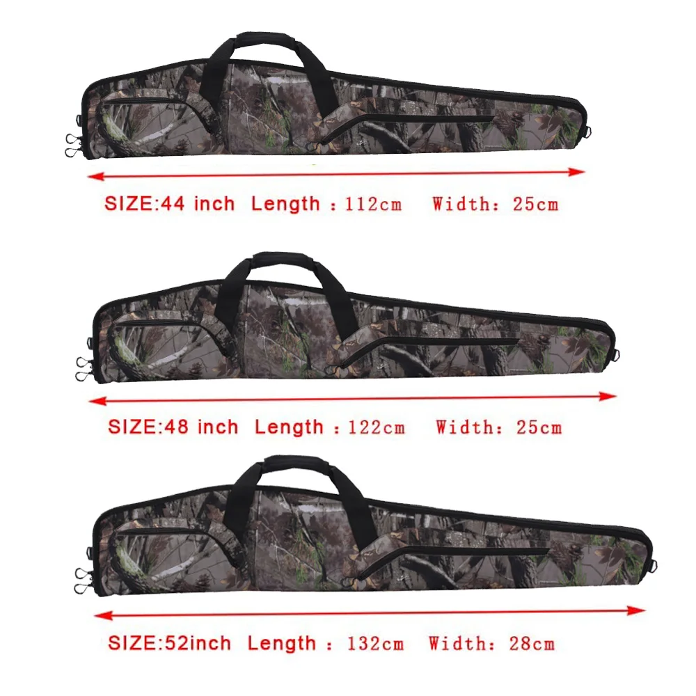 Funda suave de camuflaje de hoja de arce para Rifle, bolsa táctica negra para arma de caza y Tiro, de 48, 52 y 44 pulgadas