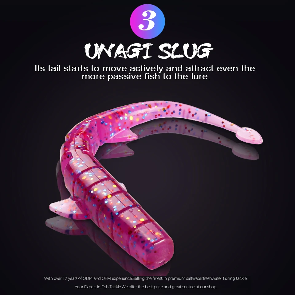 BEARKING UNAGI Slug 64mm 88mm cebos artificiales Wobblers señuelos blandos Shad carpa aparejos de pesca de silicona - imagen 3