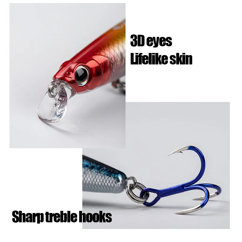 Señuelos de pesca flotantes de pececillo, 15,5g, 125mm, Wobbler de plástico para lubina 125F, accesorios de pesca