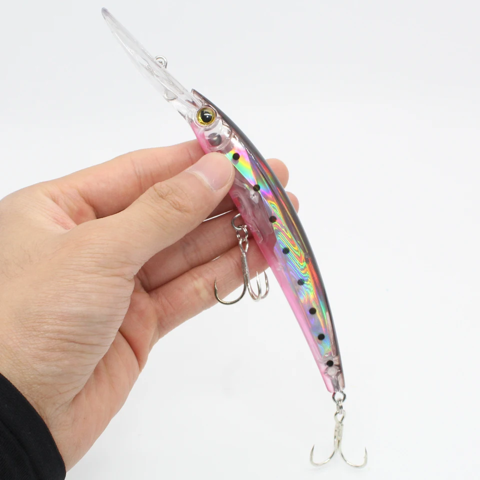 Señuelo de pesca de pececillos, cebo duro oscilante de peces realistas, aparejos de pesca japoneses de alta calidad, buceo profundo, 6M + señuelos, 17cm, 24g - imagen 3