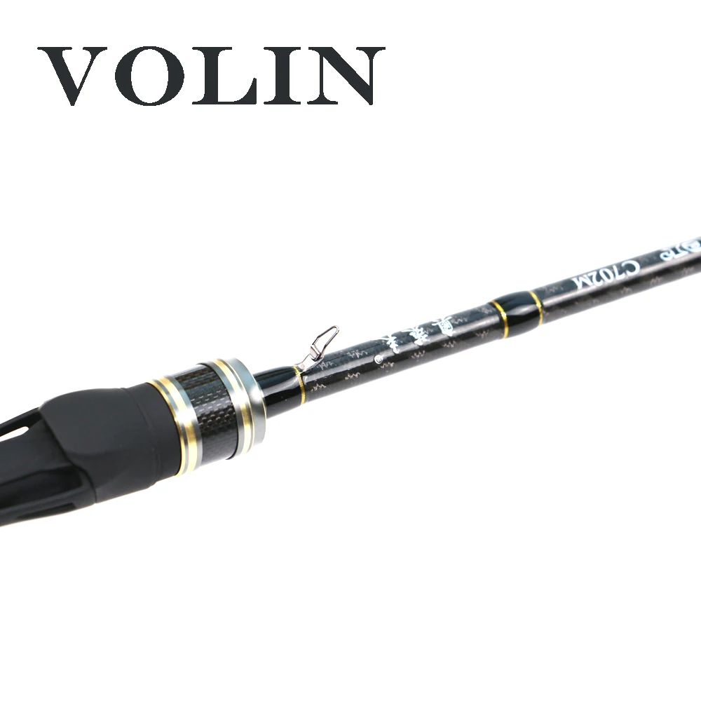 VOLIN-caña de pescar FUJI Baitcasting, giratoria, con cinta cruzada, mango de corcho suave, 7-28g, m/MH, novedad, 1.98m, 2,1 m, 2,4 M - imagen 3