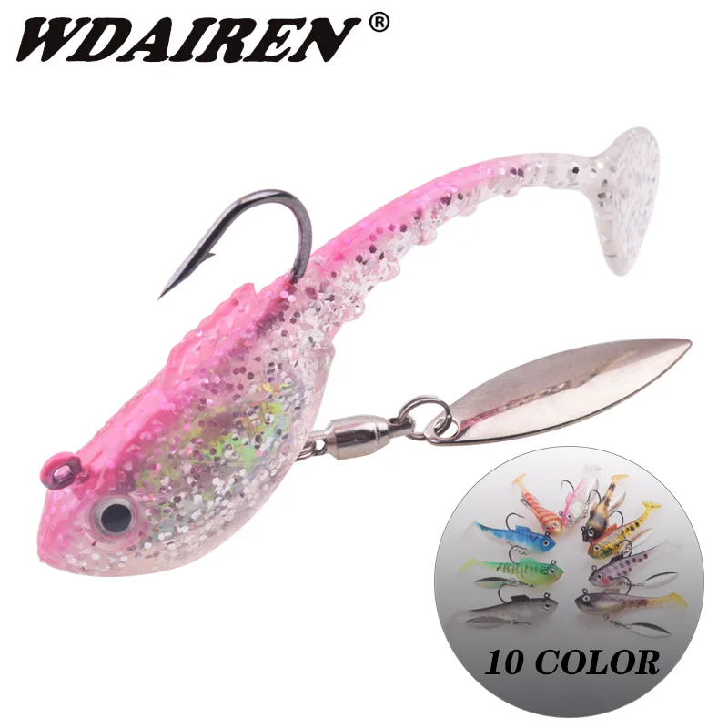 WDAIREN-SEÑUELOS giratorios de Metal para pesca, cebos blandos giratorios de 7cm y 11,5g, cebo Artificial de silicona, anzuelo Wobblers para carpa, Lucio, aparejos - imagen 2