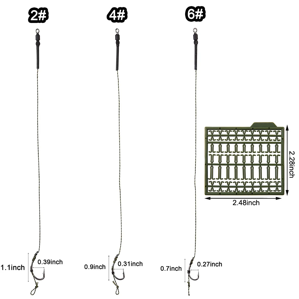 Accesorios de pesca de carpa, aparejo para el pelo de carpa, herramienta de aguja de cebo, accesorios de cebos de maíz, 45 Uds. - imagen 2