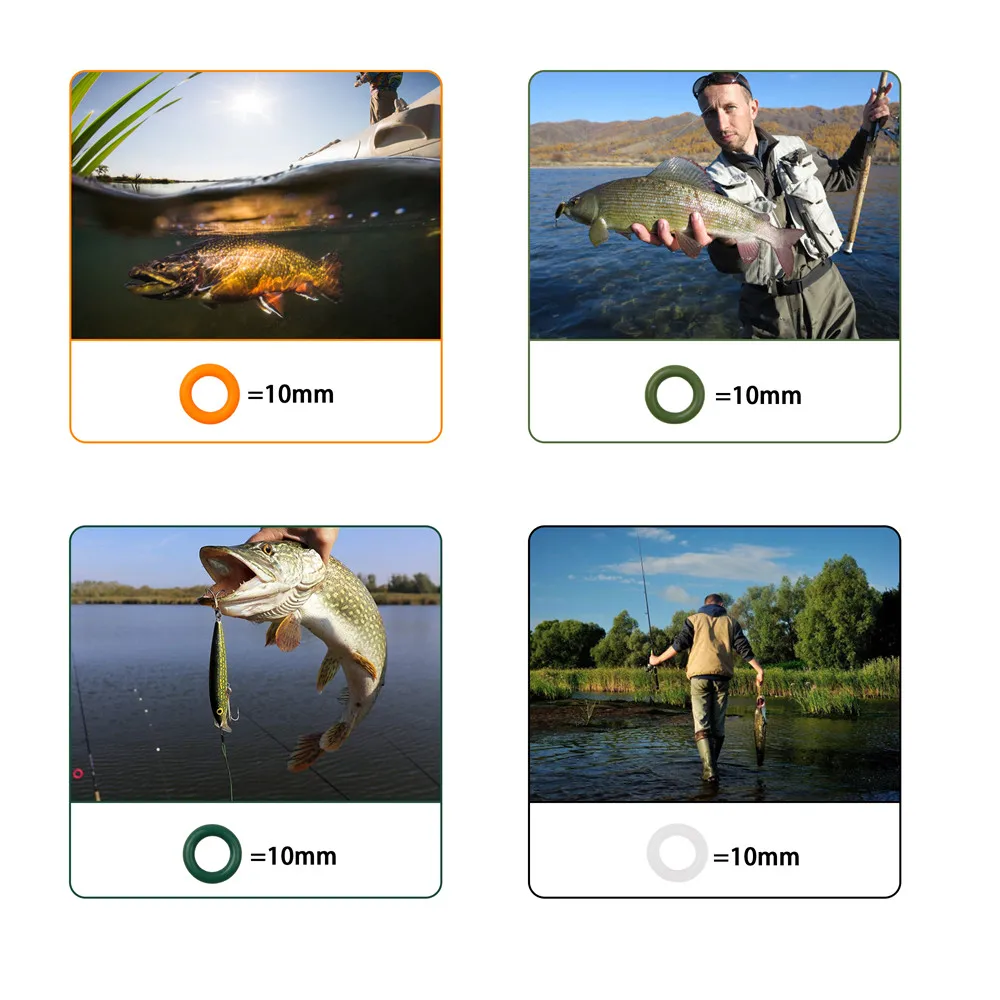 Juntas tóricas de silicona, accesorios de pesca, junta de sellado de goma para gusanos, aparejo loco, herramienta de anillo redondo, aparejos de pesca, 200 Uds. - imagen 4
