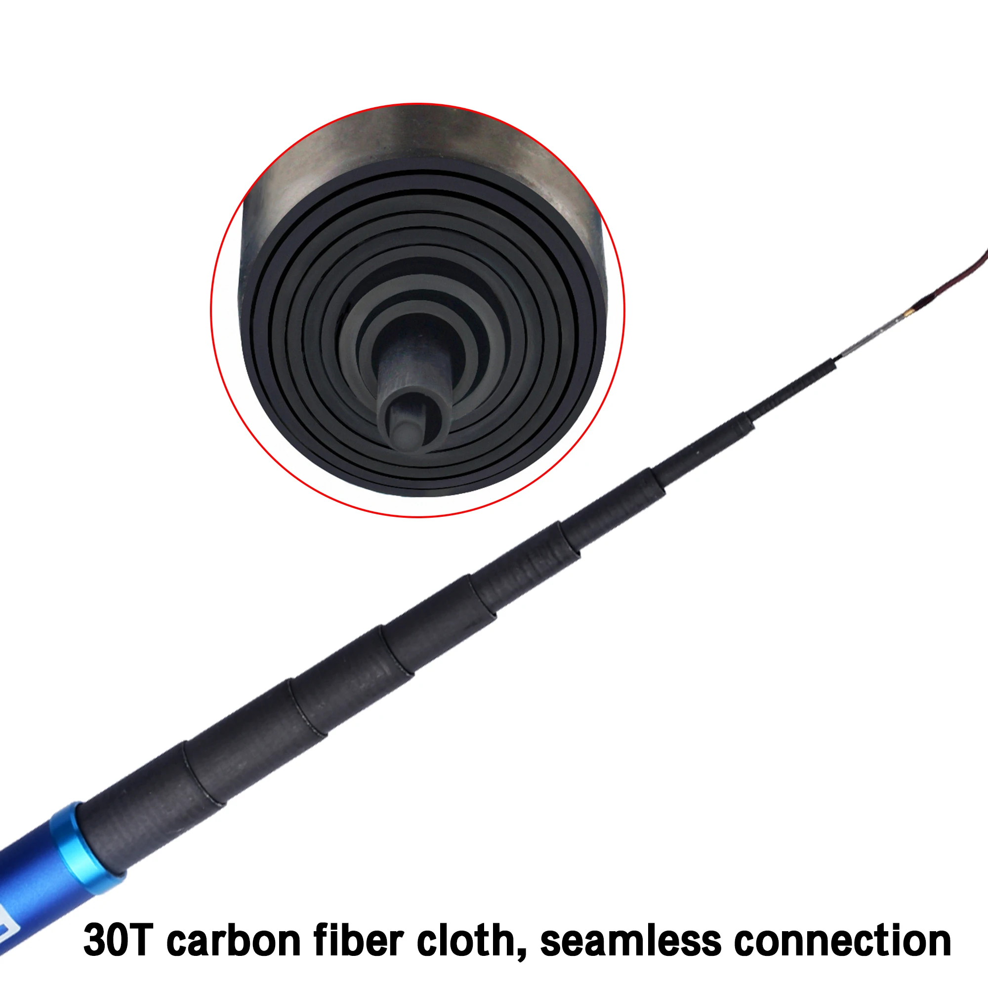 FELENHAI-caña de pescar telescópica de fibra de carbono, ultraligera, superviaje, 5-30g, 3,6, 4,5, 5,4, 6,0 M, 30T - imagen 4