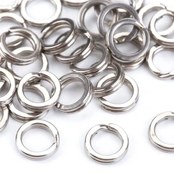 Doble anillo acero inoxidable pesca conector doblado aplanado señuelo
