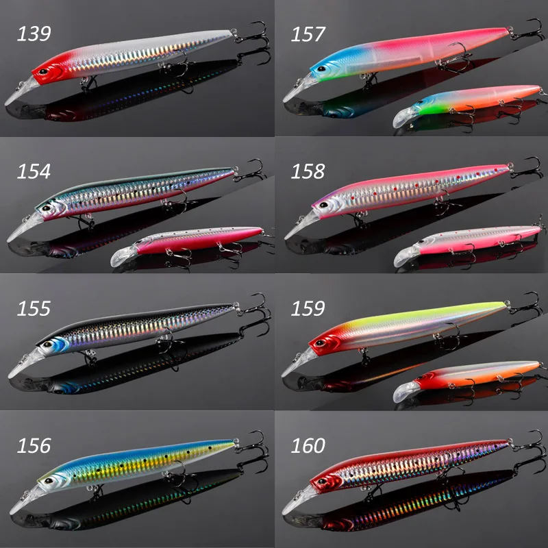 NOEBY-Señuelos de pesca de pececillo que se hunden, cebos duros artificiales, señuelo de pesca de lubina pesada, Jerkbait Wobbler, 135mm, 41g - imagen 5