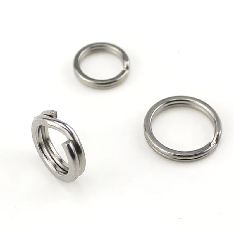 Conector de acero inoxidable 304, anillos abiertos giratorios, redondo de doble círculo, señuelo a presión, accesorios de pesca de carpa, 50 Uds. - imagen 3