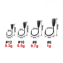 Bimoo Jig head para hielo – pesos 0,3–1 g, señuelo de pesca facil