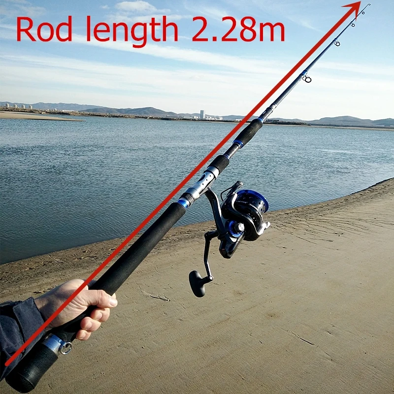 2,28 m 3, sección de barco de pesca rod girando jigging rápido XH de poder duro, fuerte mar surf agua dulce cabeza de serpiente caña de pescar - imagen 4