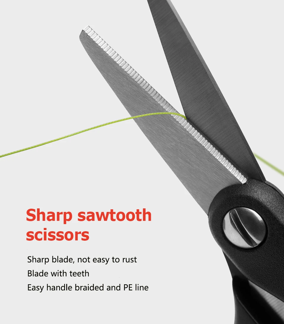 LINNHU-Tijeras de pesca de acero inoxidable, cortador de señuelos de línea trenzada, Mini tijeras de uso para peces, herramientas de pesca portátiles multifunción - imagen 3