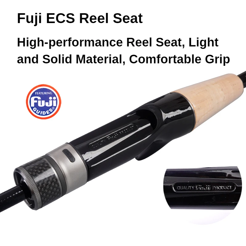 PURELURE-caña de pescar telescópica UL L, accesorio de pesca de carbono, giratoria, cebo suave, 1,53 m, 1,78 m - imagen 5