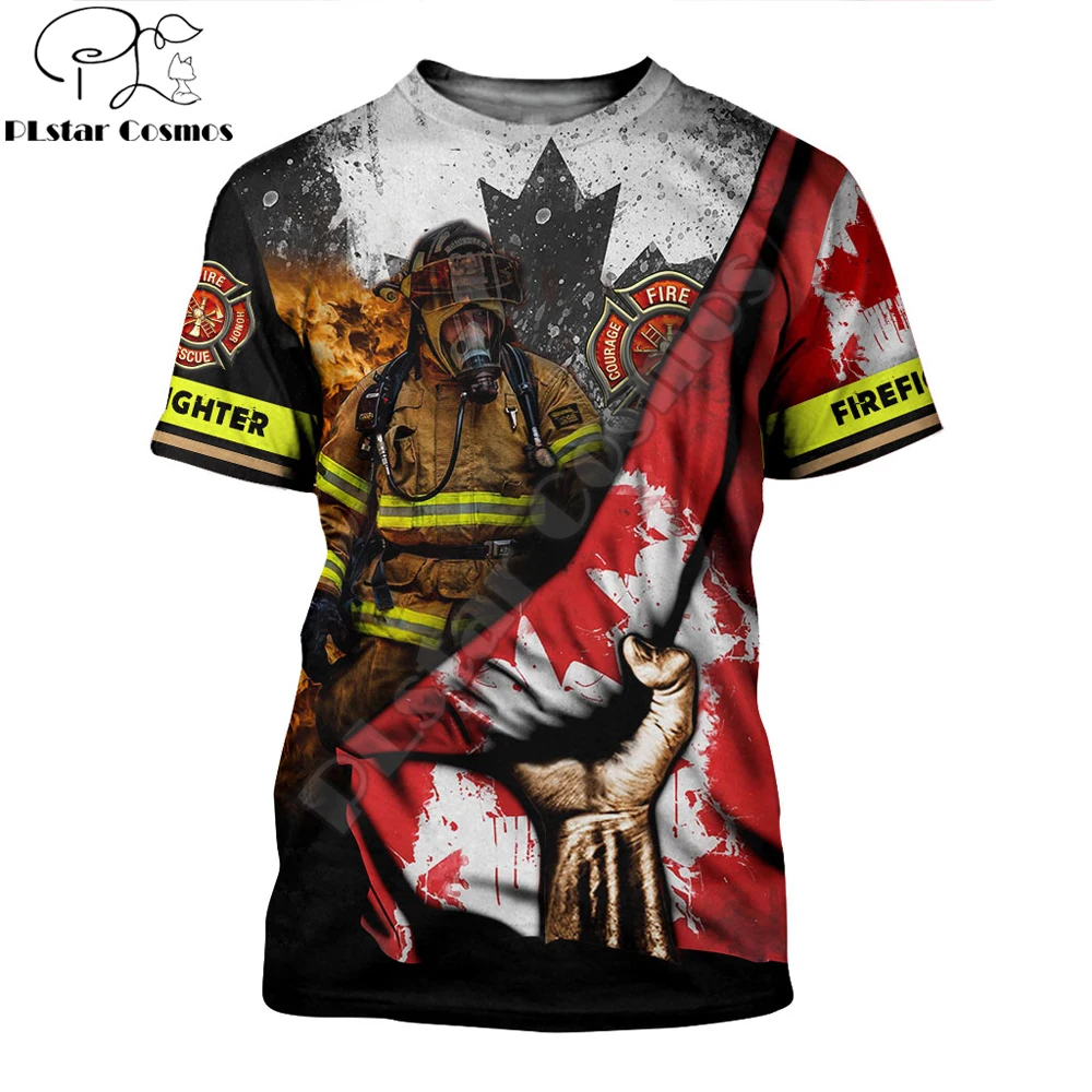 Camiseta Bombero 3D Harajuku – Manga corta unisex de verano 2025 - imagen 4