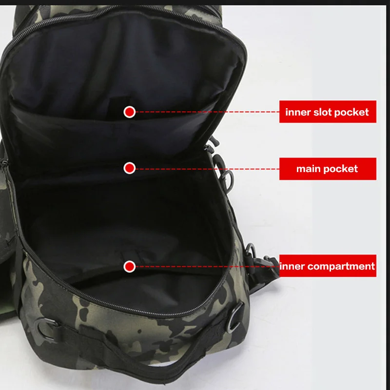 Mochila para Señuelos de Pesca, bolsa de pecho para escalada al aire libre, bolso de hombro militar para deporte, Camping, Molle, caja de pesca del ejército, bolsa para caña XA36 ++ G - imagen 5
