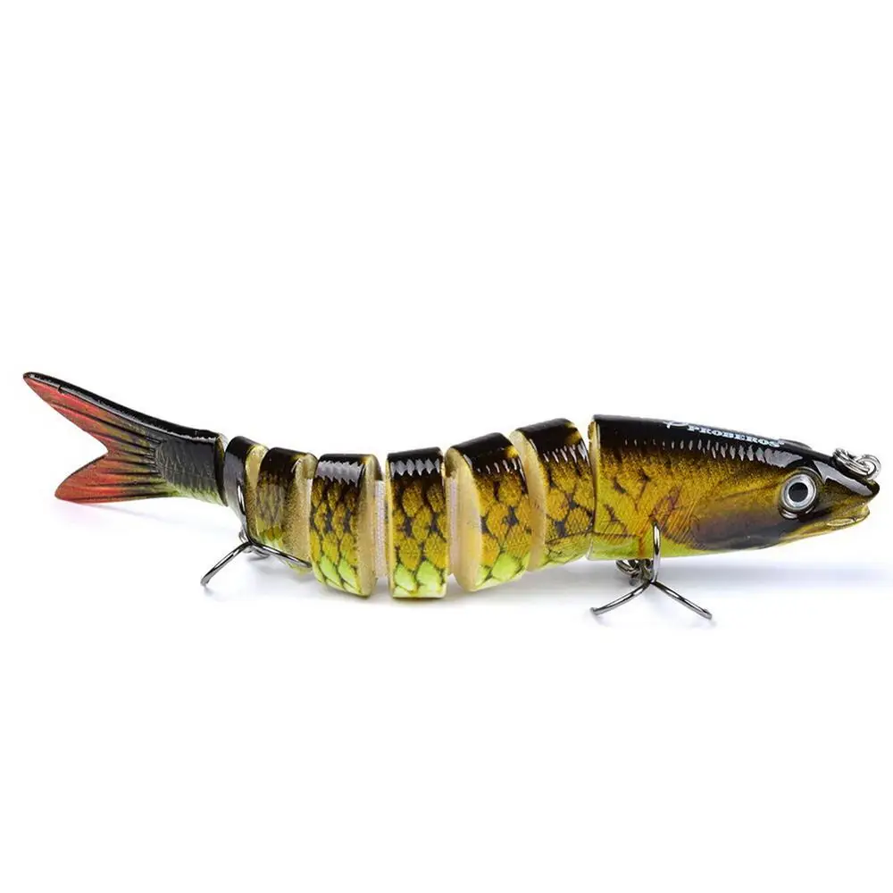 Señuelos de Pesca multiarticulados Swimbait, cebo Artificial duro realista, 135mm, 19g, 8 secciones, manivela Topwater, Wobblers para perca de Lucio - imagen 5