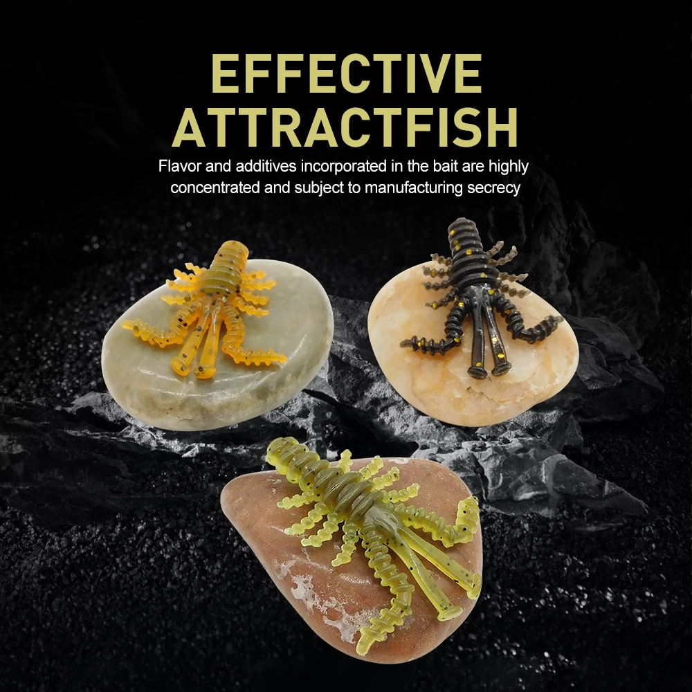 KESFISHING Mosya Camarón 35mm cebos de alta calidad para trucha Pike perca Pesca silicona Artificial suave Señuelos de Pesca - imagen 2