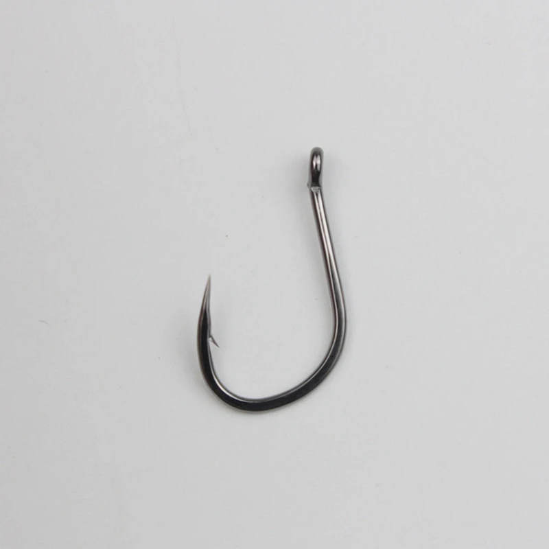 100 unidades de anzuelos de alta calidad con agujeros para cebo blando, pesca en mar, pesca de agua dulce, ganchos de acero con alto contenido de carbono, perforados Ca - imagen 4