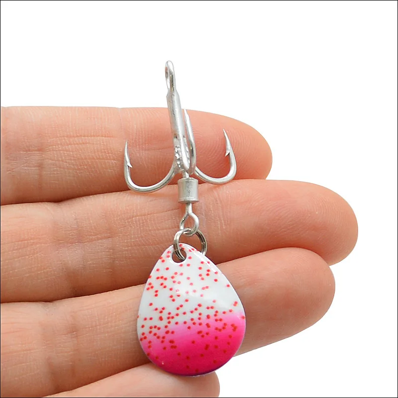 Accesorios para Señuelos de Pesca, anzuelo triple, cucharas ruidosas coloridas, gancho de lentejuelas con rotación, tamaño 4 #   6 #   8 #   Oferta de lote 5 piezas - imagen 4