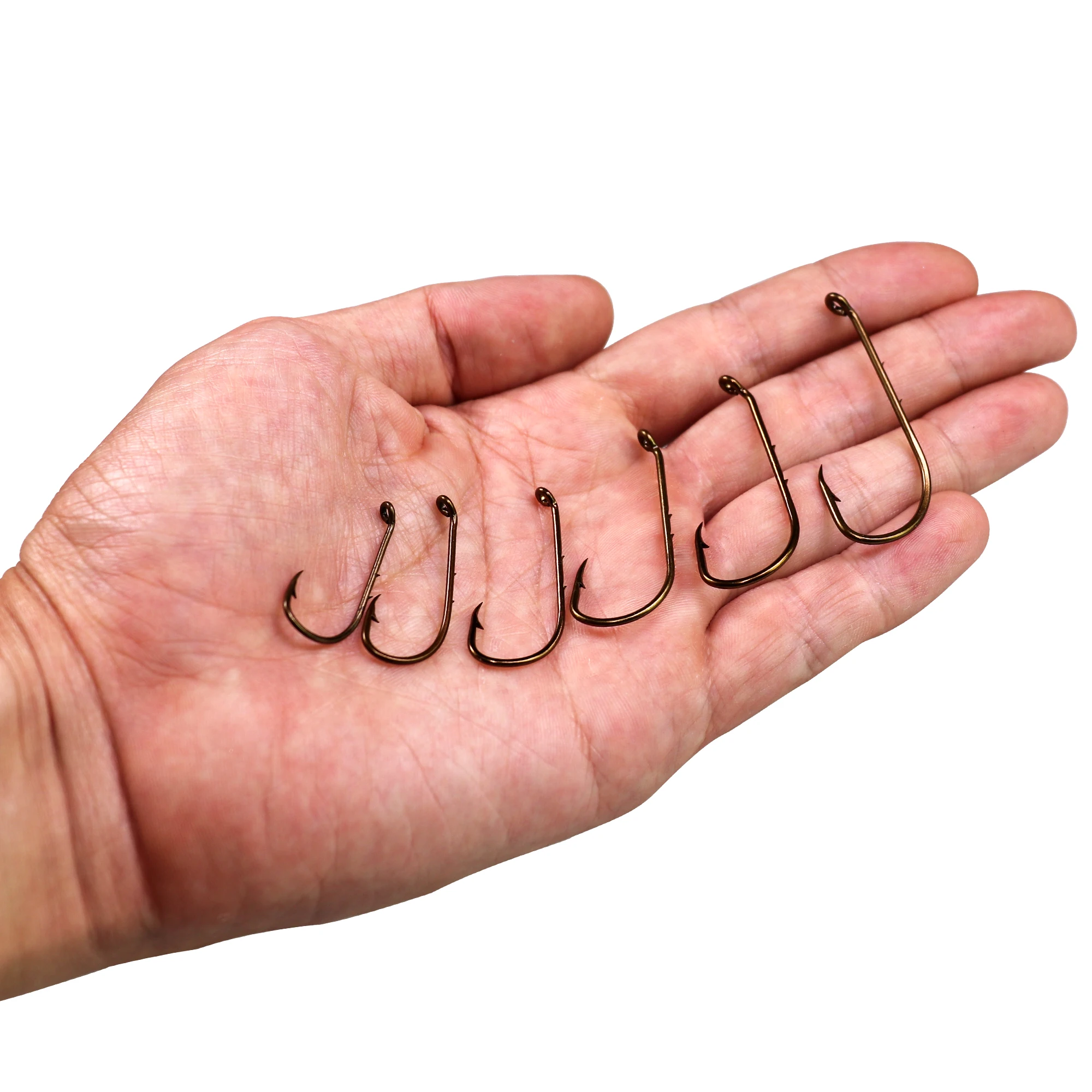 THKFISH Kit de anzuelos de pesca Baitholder de 60 piezas # 1- # Gancho de púas de acero rico en carbono 5/0, vástago de pico, soporte para cebo vivo, ganchos de gusano - imagen 4