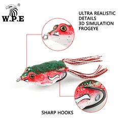 W.P.E-señuelo de rana de 1 pieza, 20 colores, 20g, señuelo suave de simulación, Crankbait, aparejos de pesca