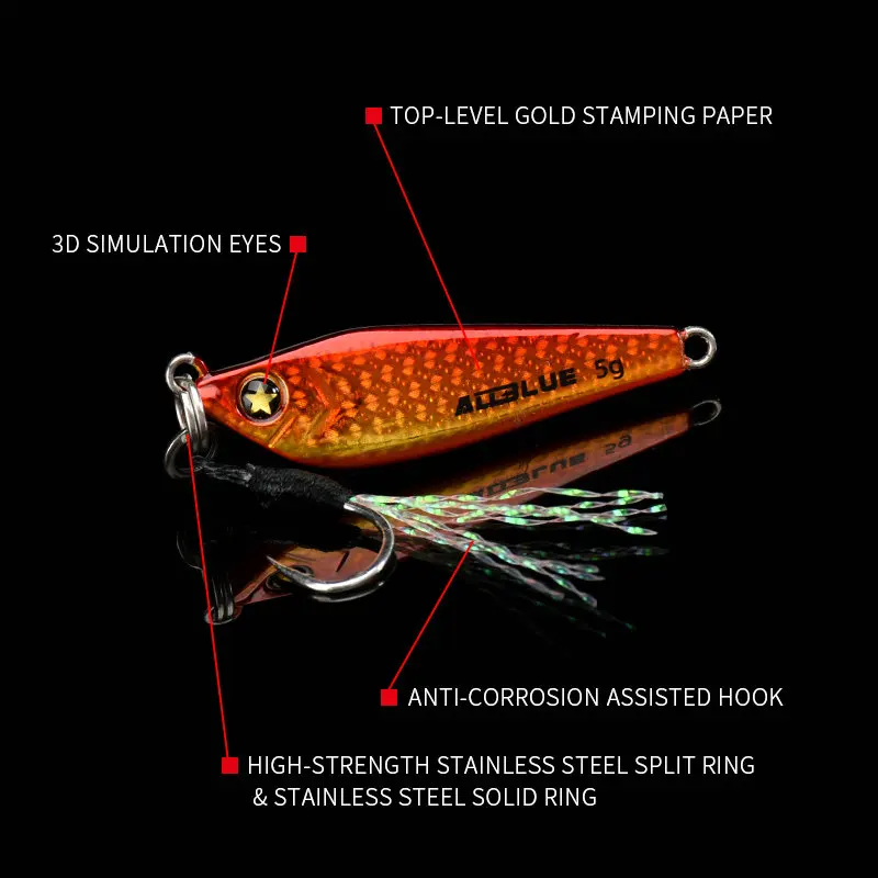 ALLBLUE ROCK 5G 7G Micro Plantilla Metal Jigging - imagen 4