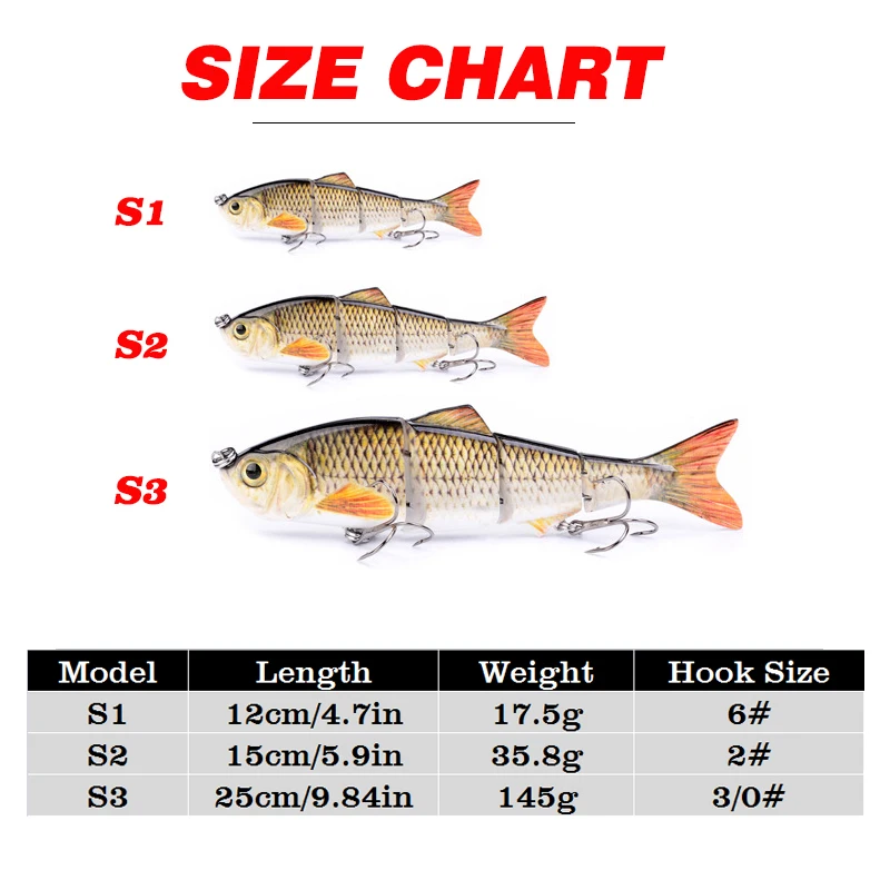 DORISEA-Señuelos de Pesca, 1 unidad, 12cm/15cm/25cm, ojos 3D que se hunden, Wobblers, Swimbait, cebo Artificial duro, señuelo de pesca de lubina, Crankbai