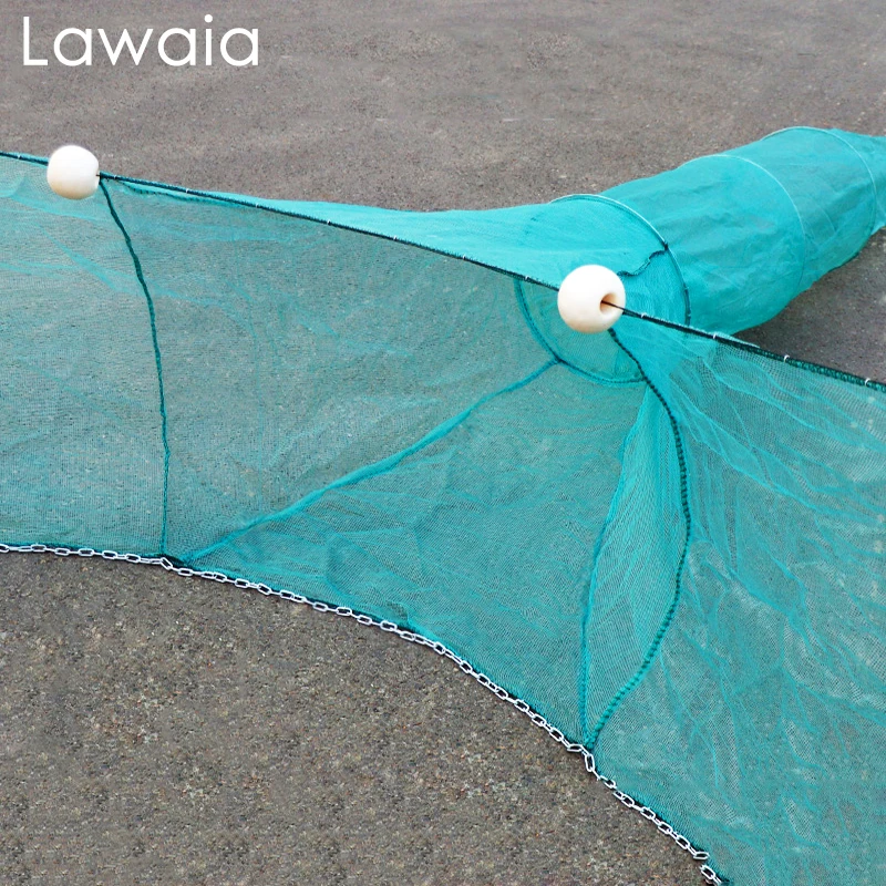 Lawaia-red de pesca portátil, Red de captura de cangrejos, cangrejos, langostas, camarones, cangrejos, cebos, jaulas trampa, red de malla para peces, herramienta