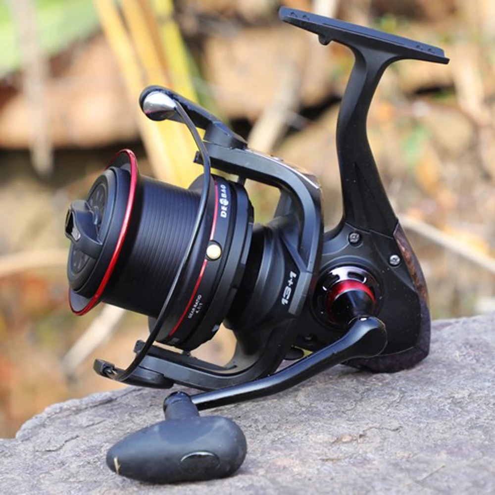 Carrete de pesca giratorio 13 + 1BB 8000-10000, bobina de Metal para barco, Rock, rueda de pesca de agua salada, accesorios de carretes de pesca de carpa súper fuertes - imagen 5